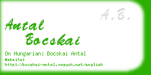 antal bocskai business card